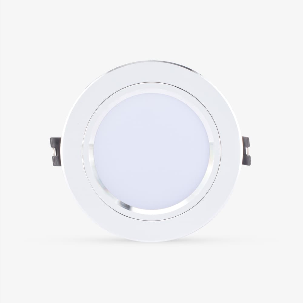 Đèn LED âm trần Downlight AT10 90/8W 3000K viền bạc